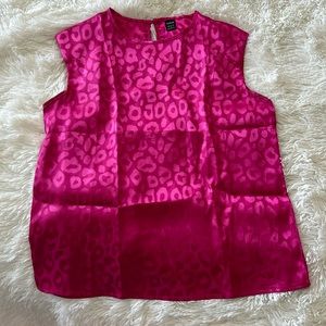 SHEIN hot pink leopard print blouse